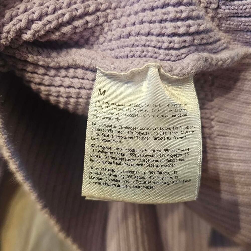 RARE Lululemon Lilac Ether Honeycomb Knit Crewneck Sweater Size M - Picture 4 of 4